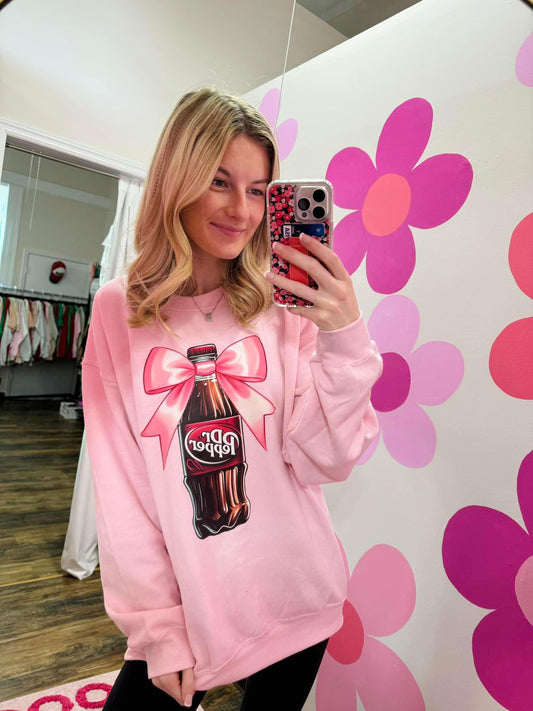 Dr. Pepper with Pink Bow