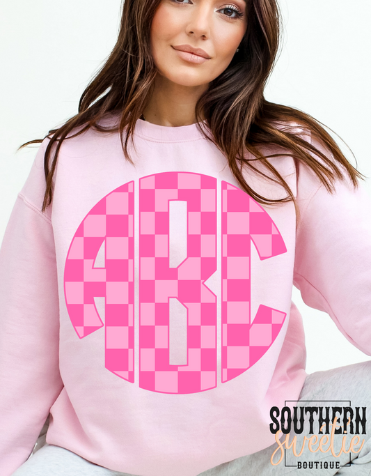 Pink Check Monogram