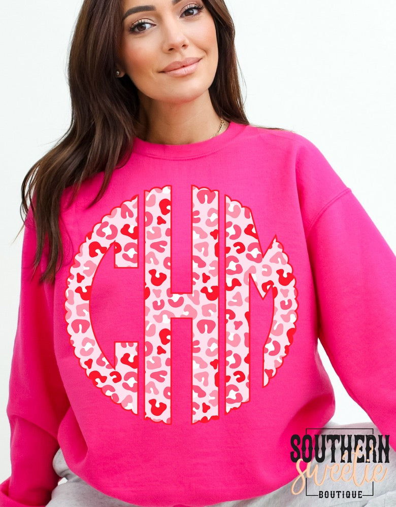 Hot Pink Cheetah Initials